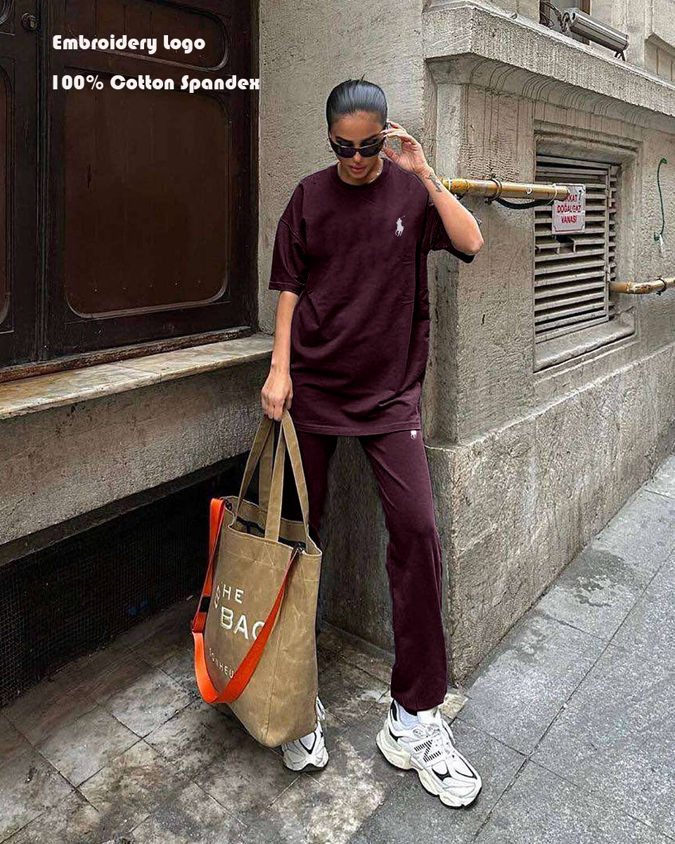 Women's Cotton T-Shirt and Trouser Tracksuit