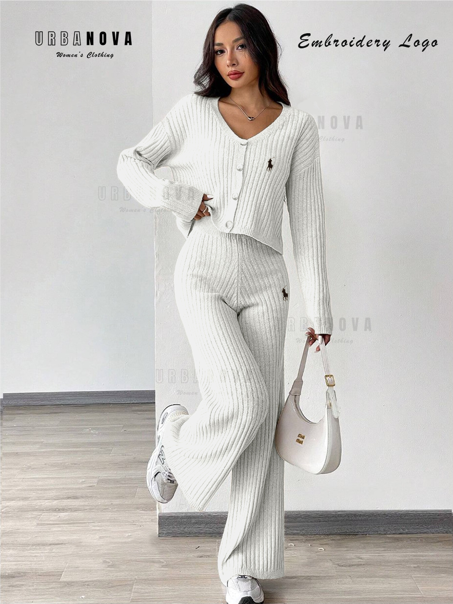 Women’s Black Ribbed Blouse Tops Lounge Set