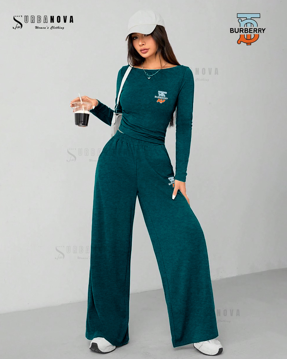 Women's Off-Shoulder Side Gathering Longsleeve Loungewear Set