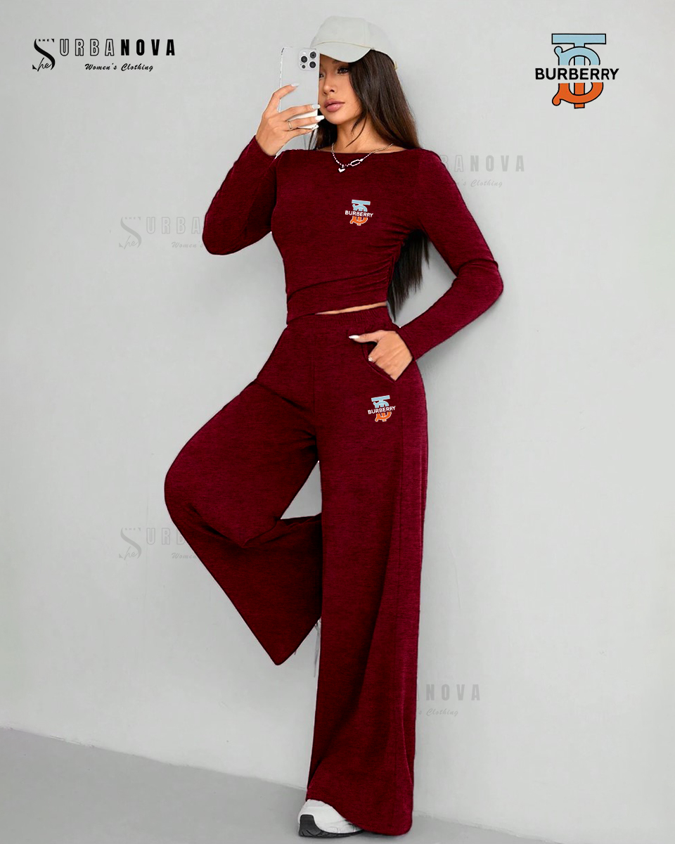 Women's Off-Shoulder Side Gathering Longsleeve Loungewear Set