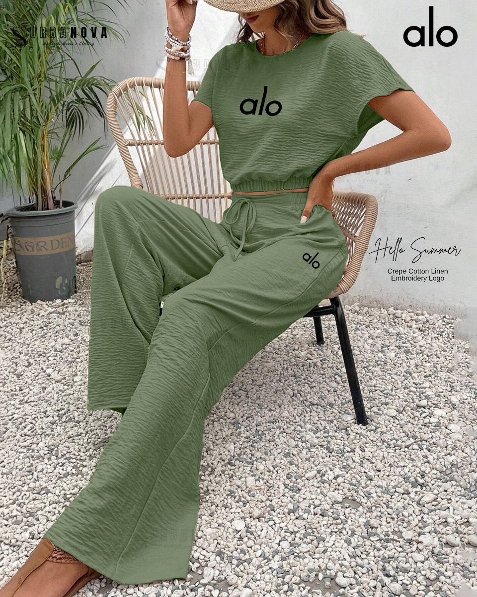 ALO Women's Olive Loungewear Set
