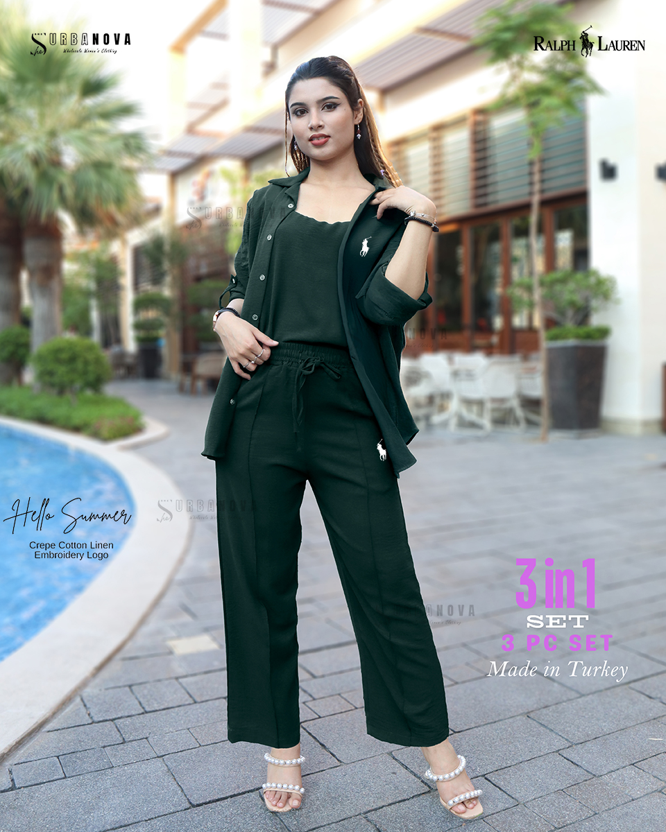 Ralph Lauren Crepe Cotton Linen 3-in-1 Set