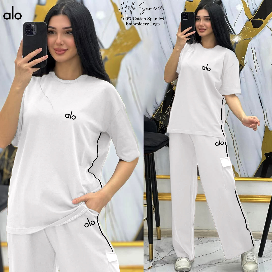 Green Cotton Lounge Set by alo