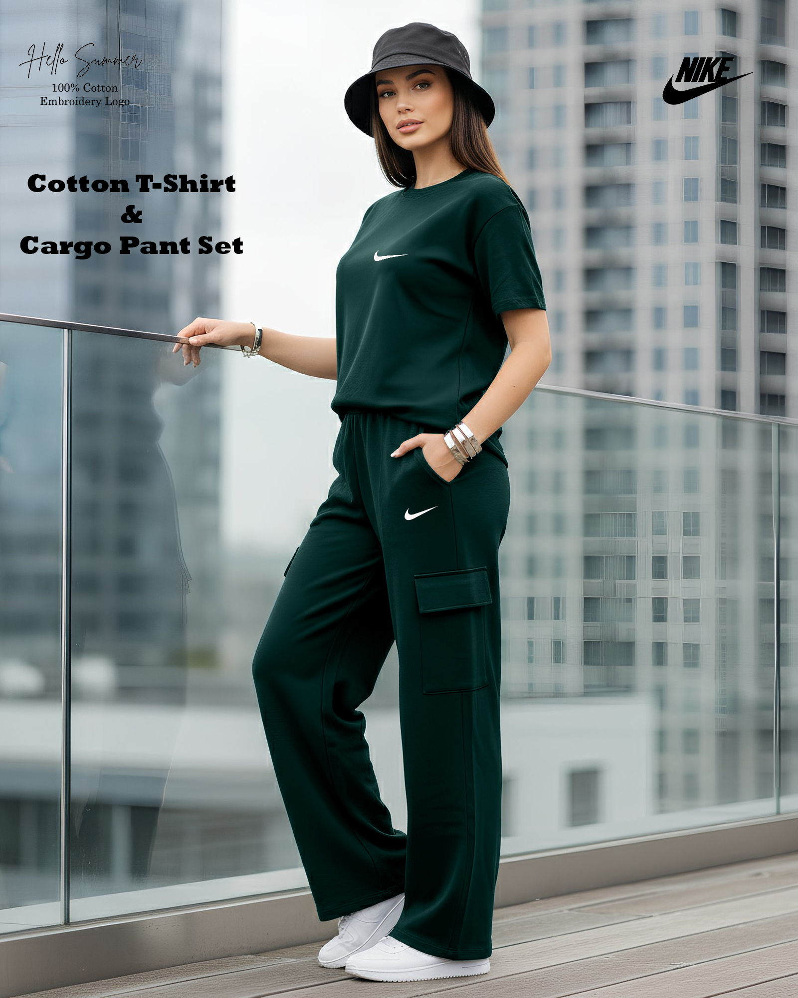 Nike Cotton T-Shirt & Cargo Pant Set