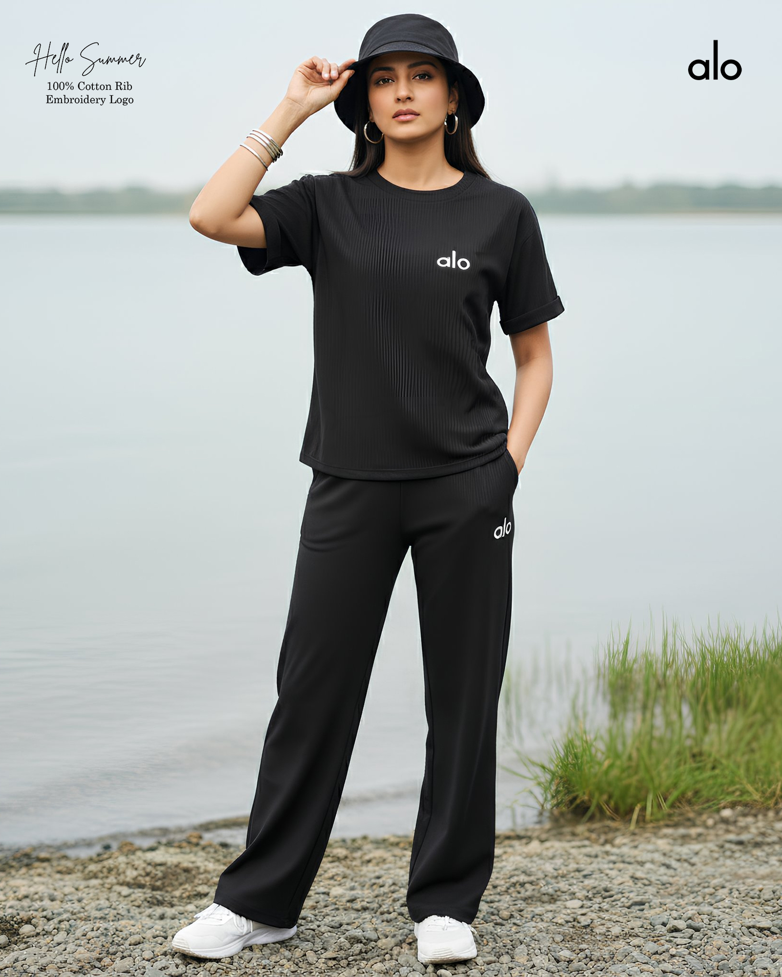 Alo Women's Ribbed Cotton Loungewear Set