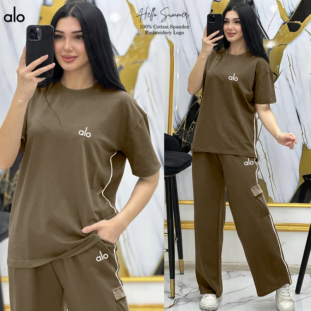 Green Cotton Lounge Set by alo