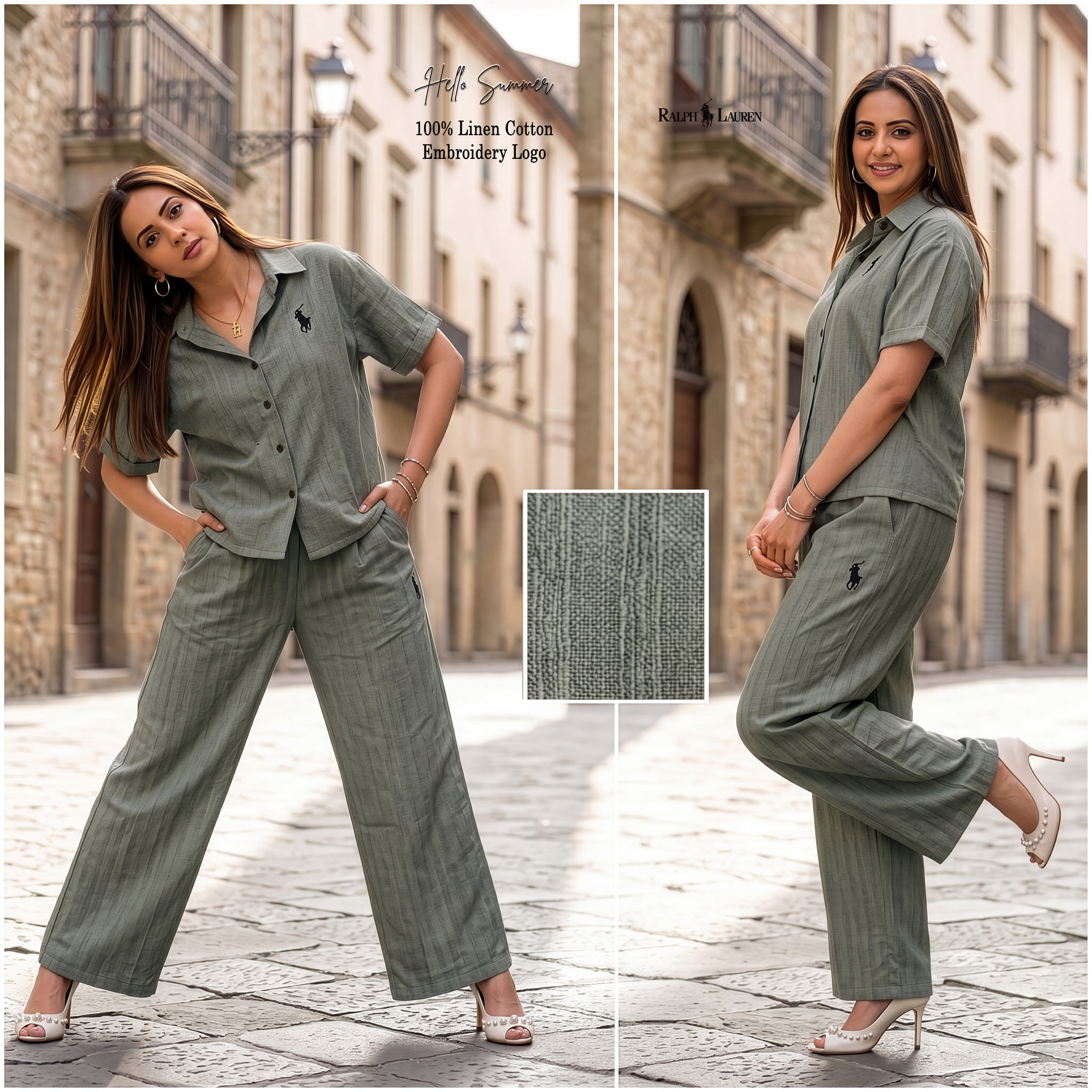 Women's Linen Cotton Two-Piece Set