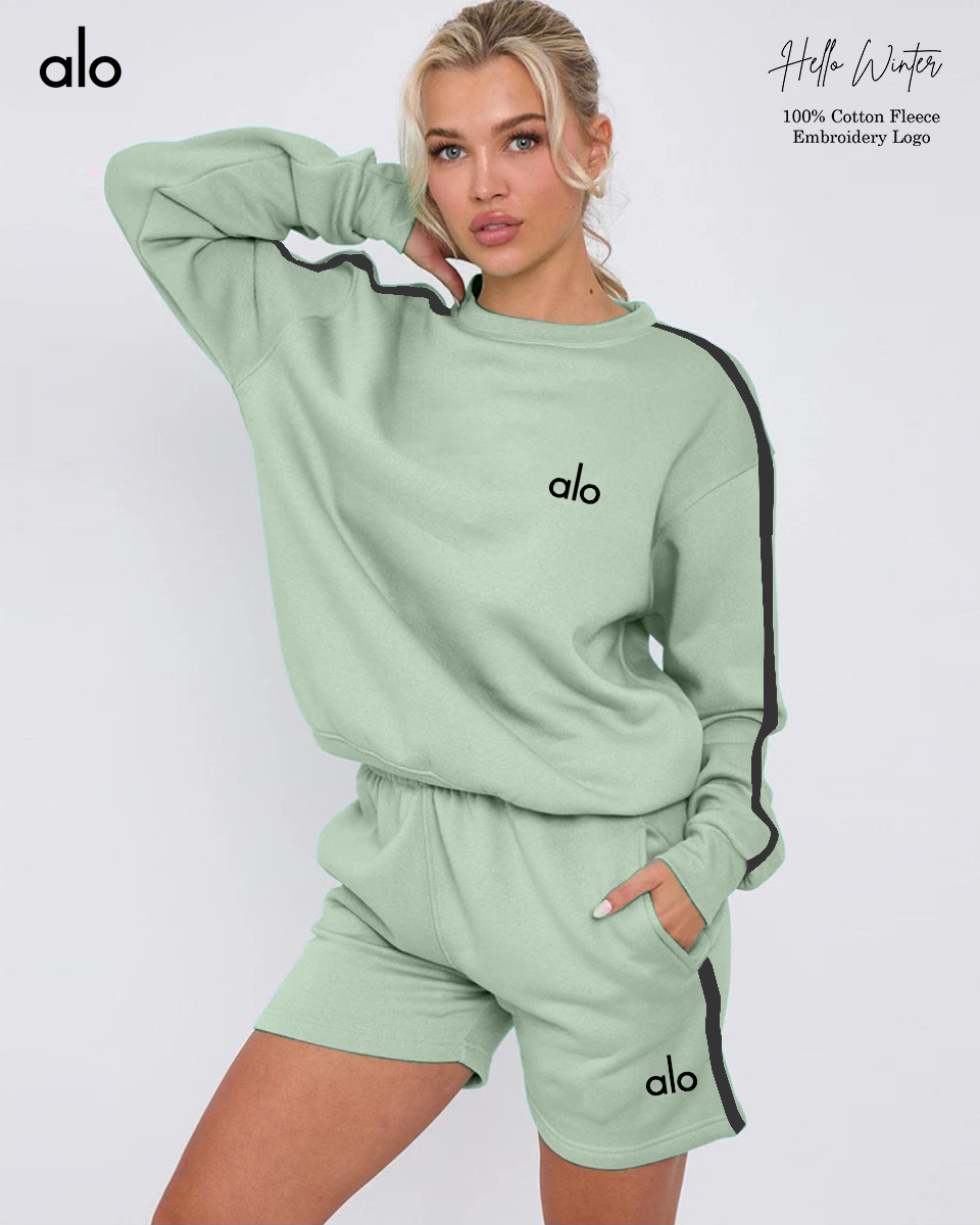 Alo Cotton Fleece Shorts Set