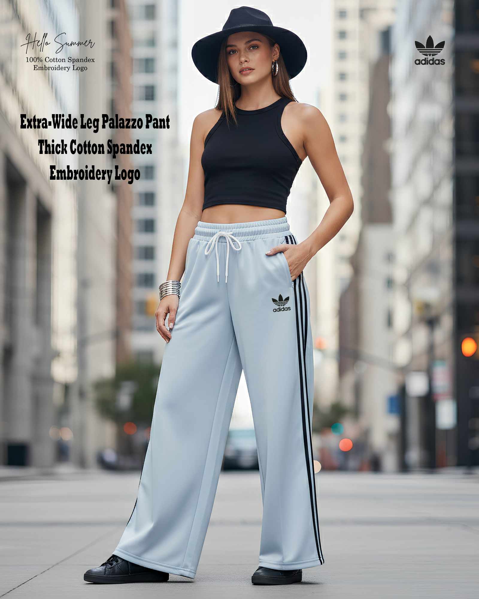 Adidas Extra-Wide Leg Palazzo Pant