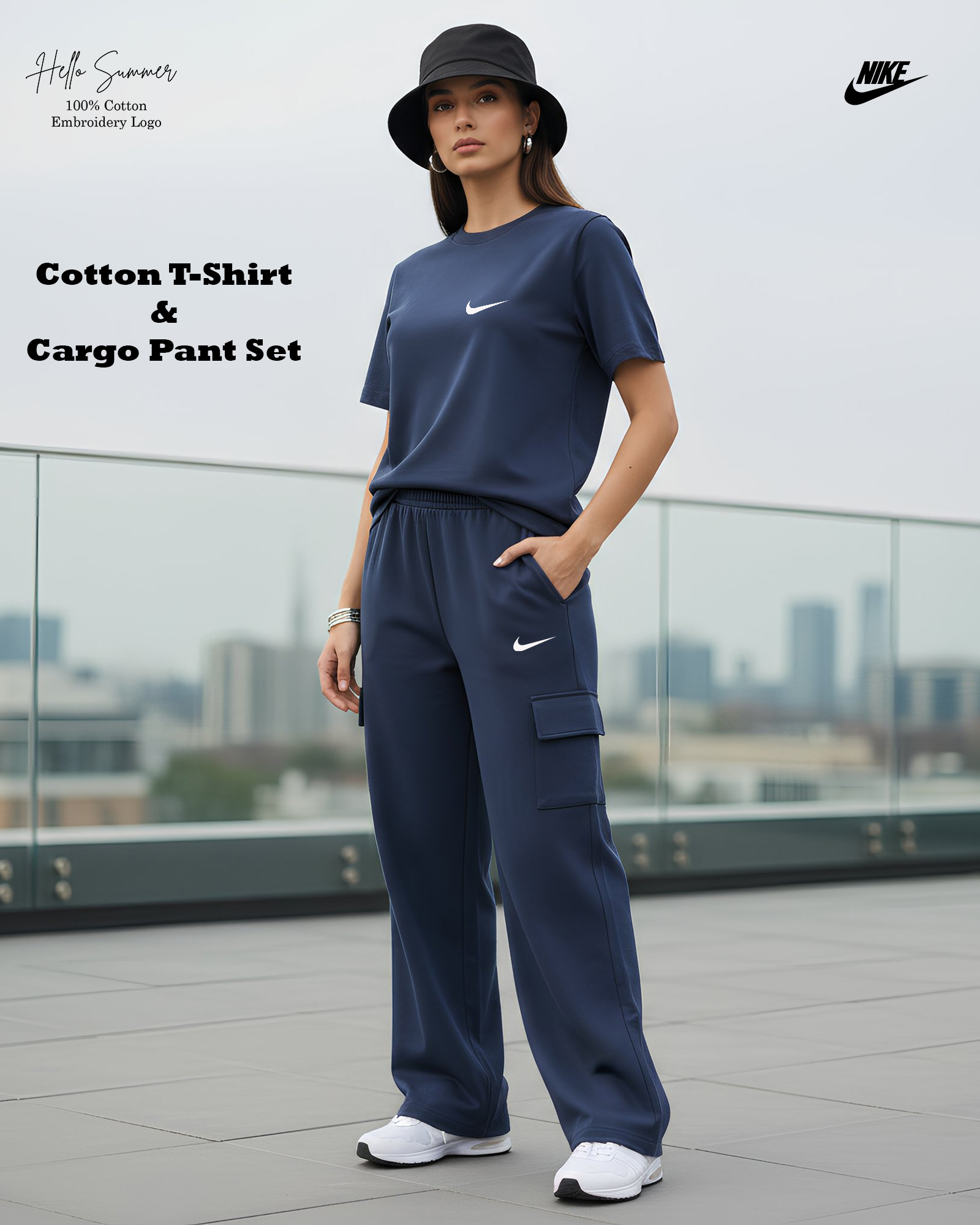Nike Cotton T-Shirt & Cargo Pant Set