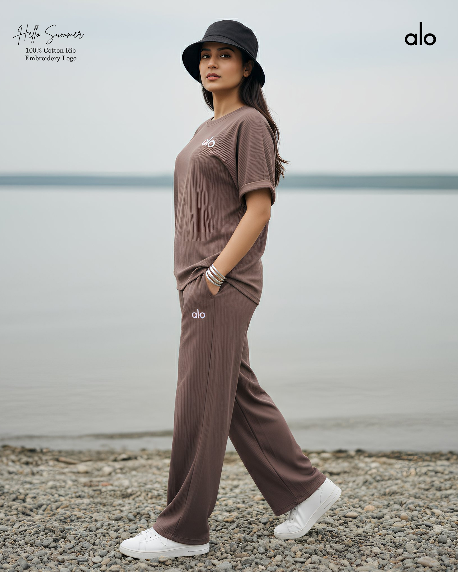 Alo Women's Ribbed Cotton Loungewear Set