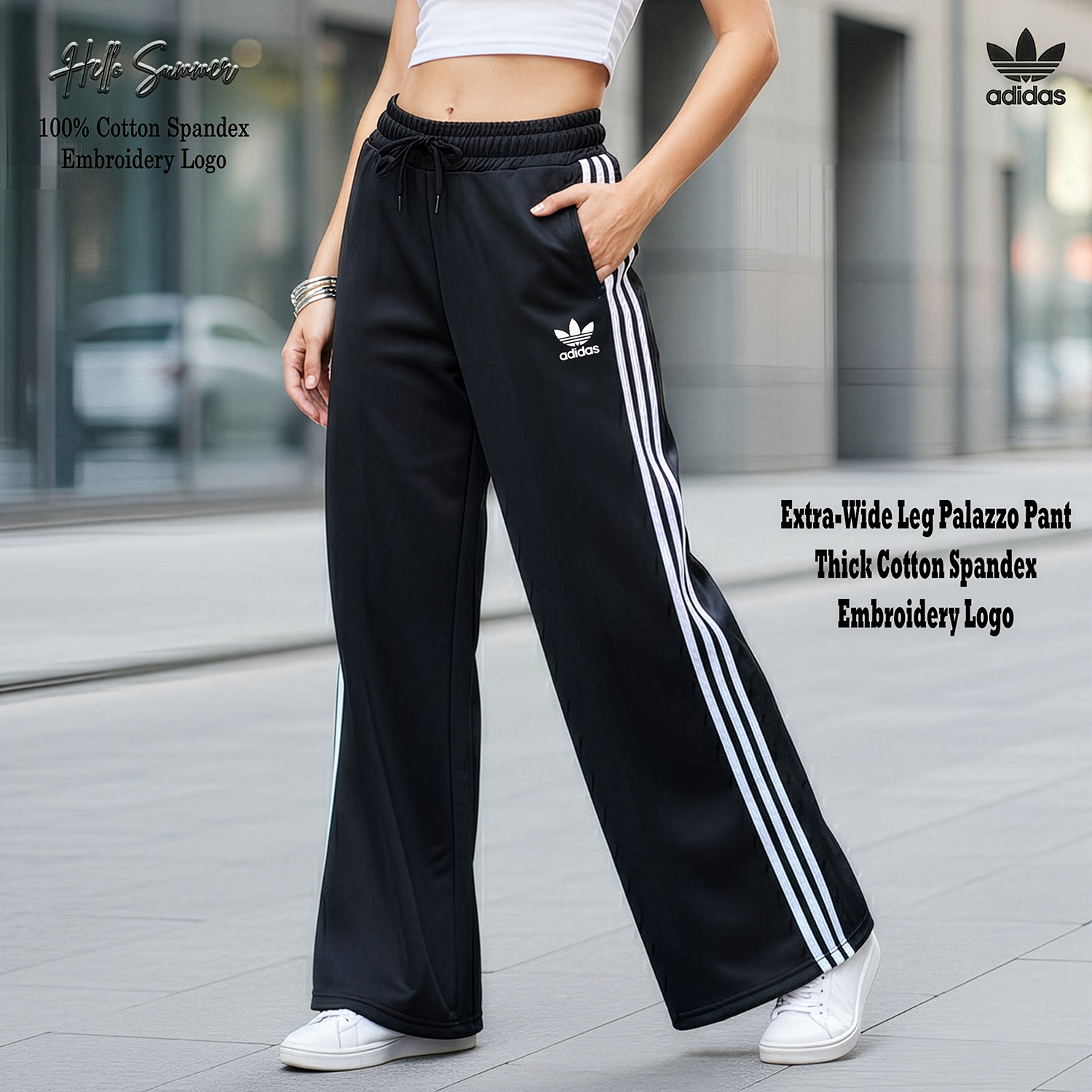 Adidas Extra-Wide Leg Palazzo Pant