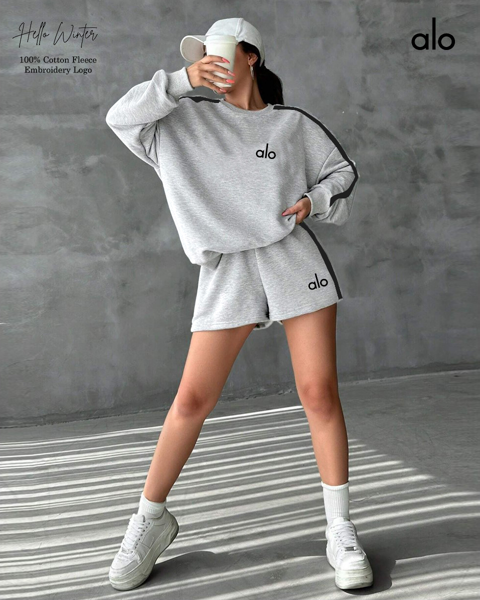 Alo Cotton Fleece Shorts Set