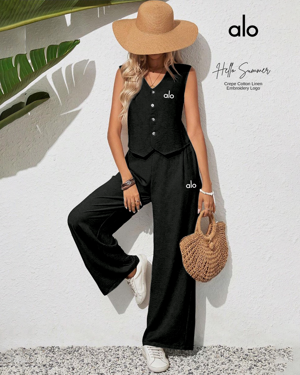 Alo Linen Vest & Pants Set