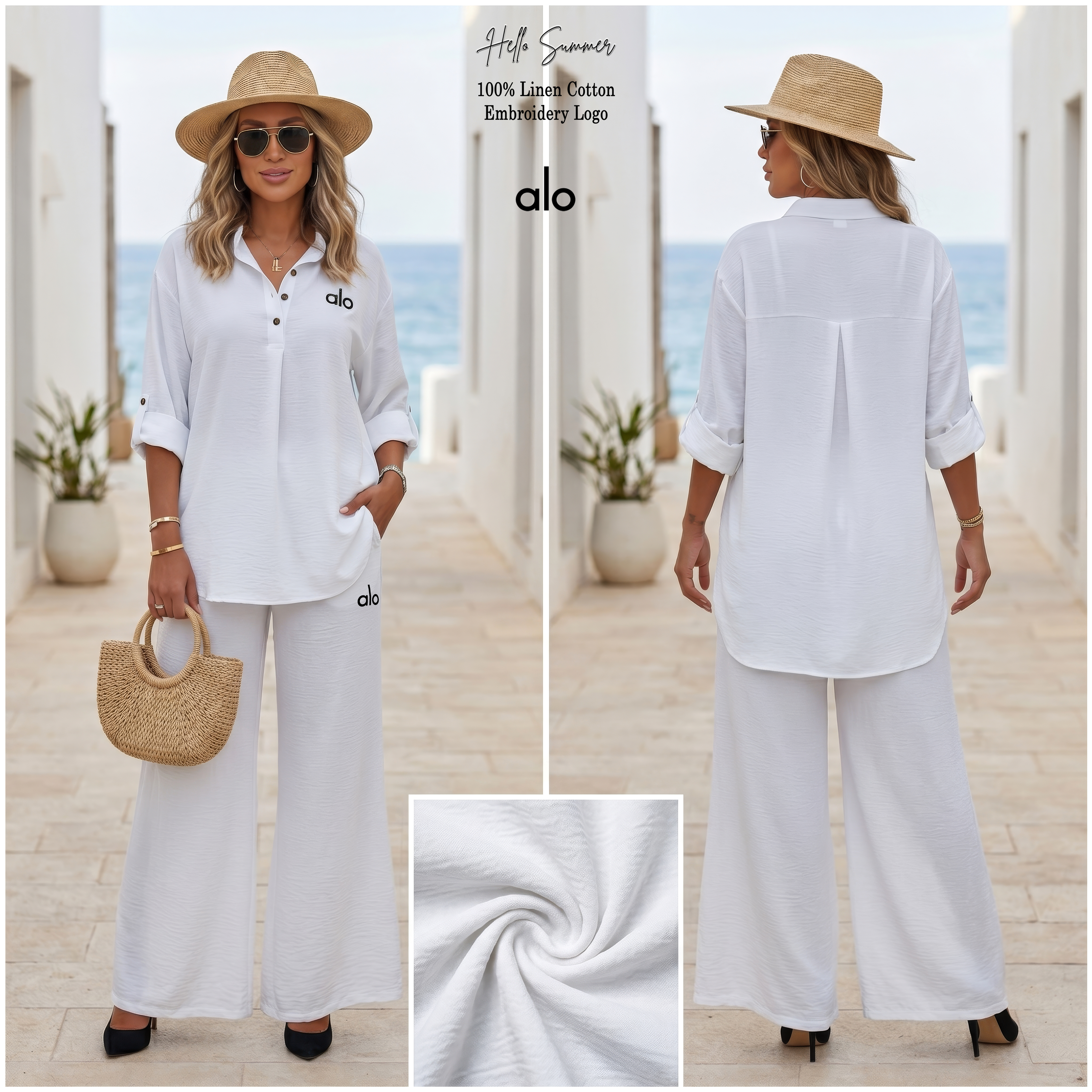 Alo Black Linen Cotton Set