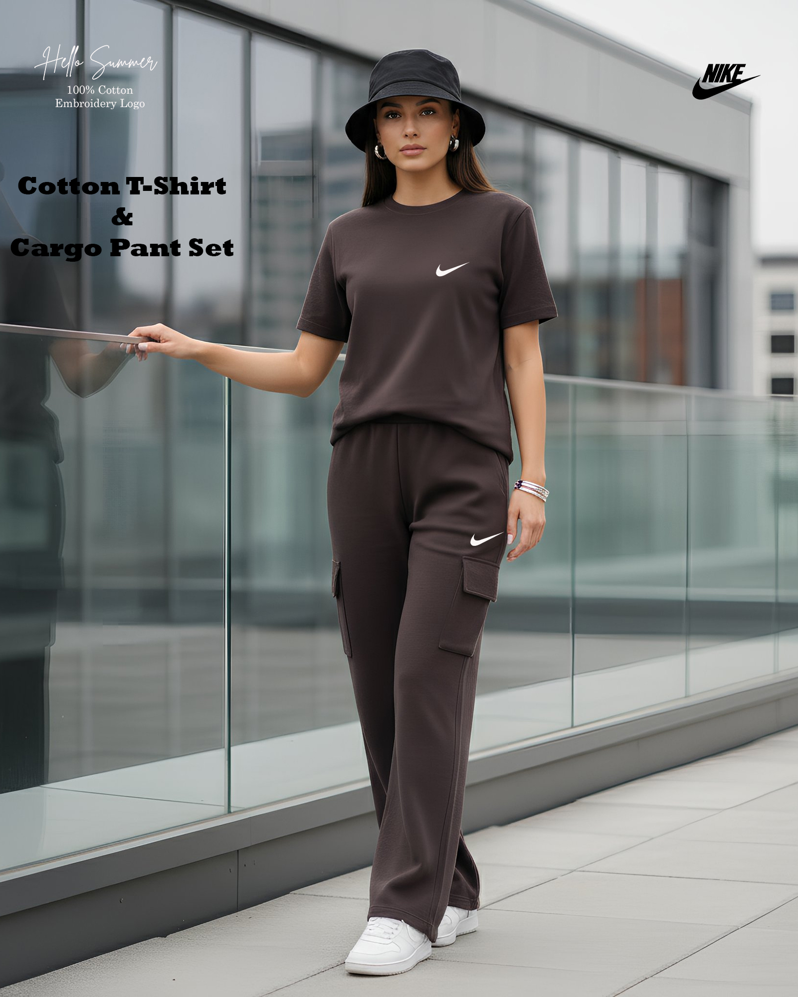 Nike Cotton T-Shirt & Cargo Pant Set