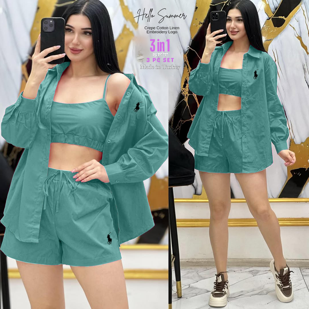 Women's Three-Piece Casual Shorts Set