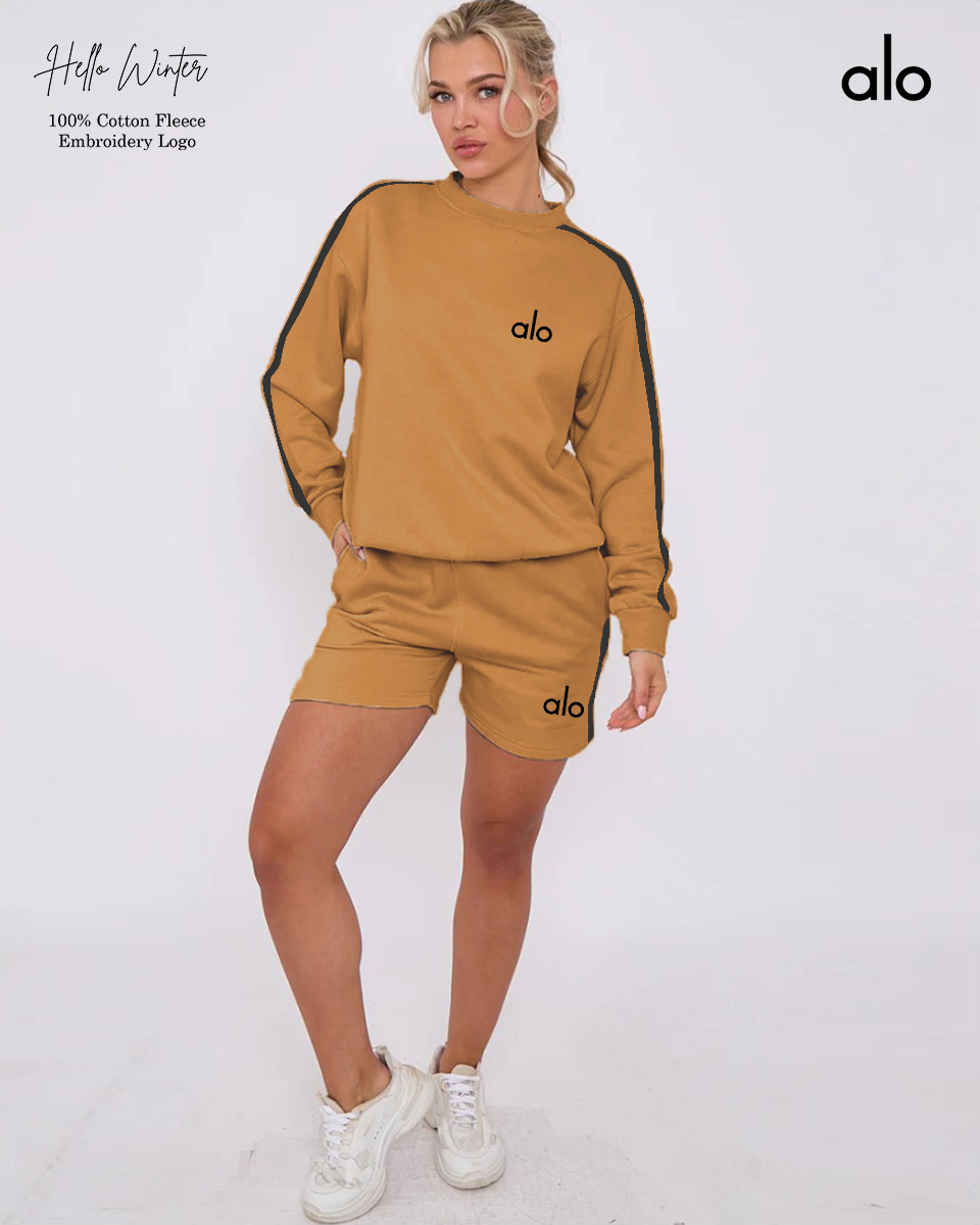 Alo Cotton Fleece Shorts Set