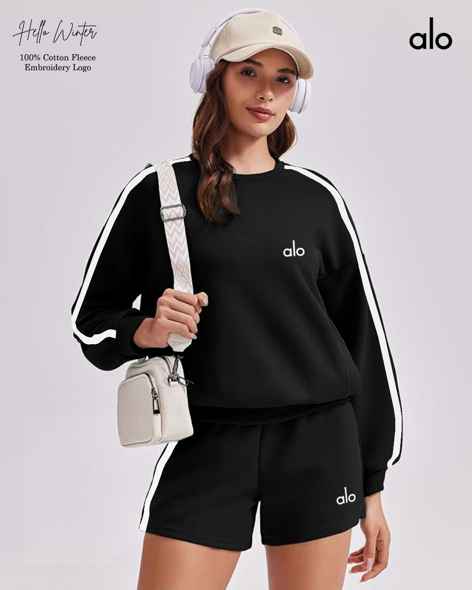 Alo Cotton Fleece Shorts Set