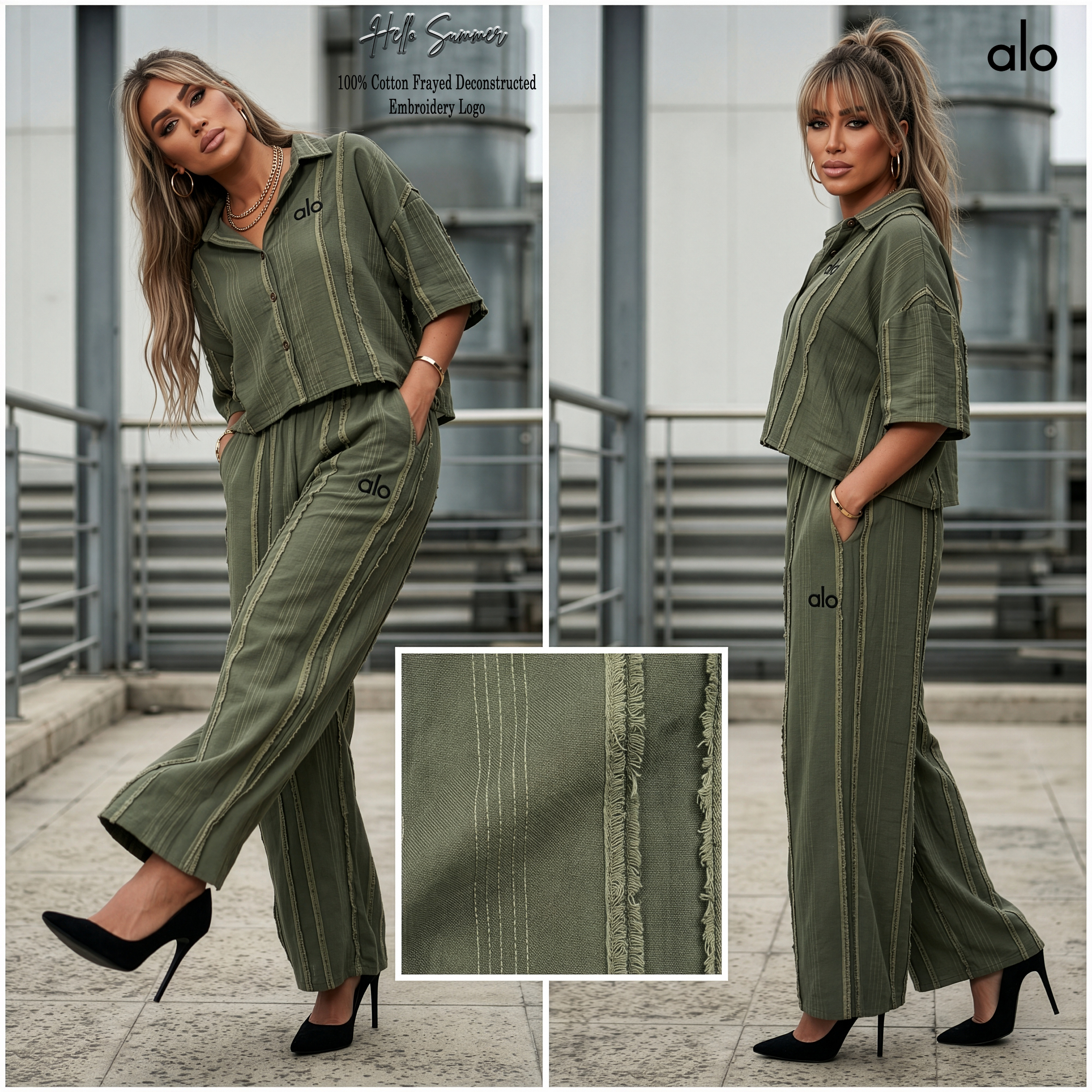 Alo Cotton Frayed Set