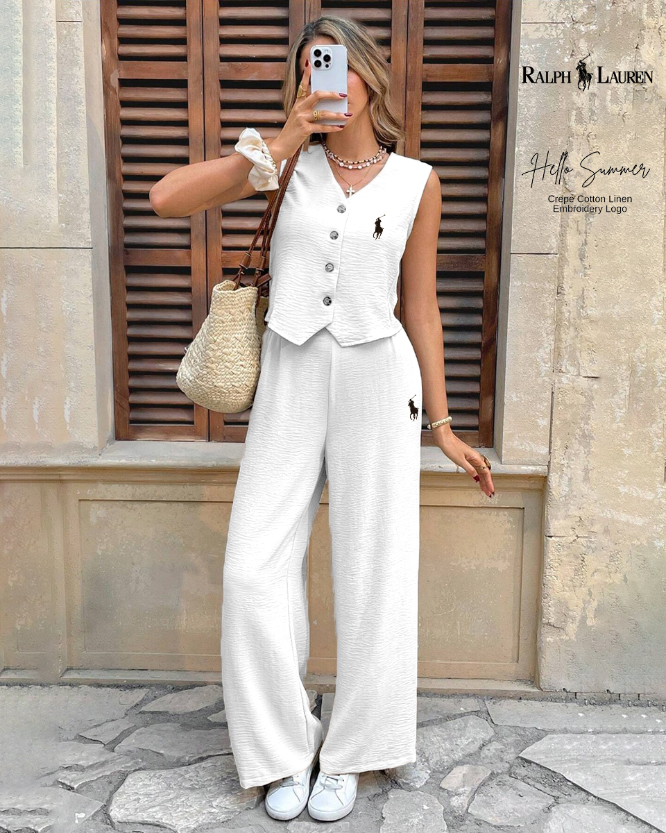 Ralph Lauren Women's Linen Vest Set