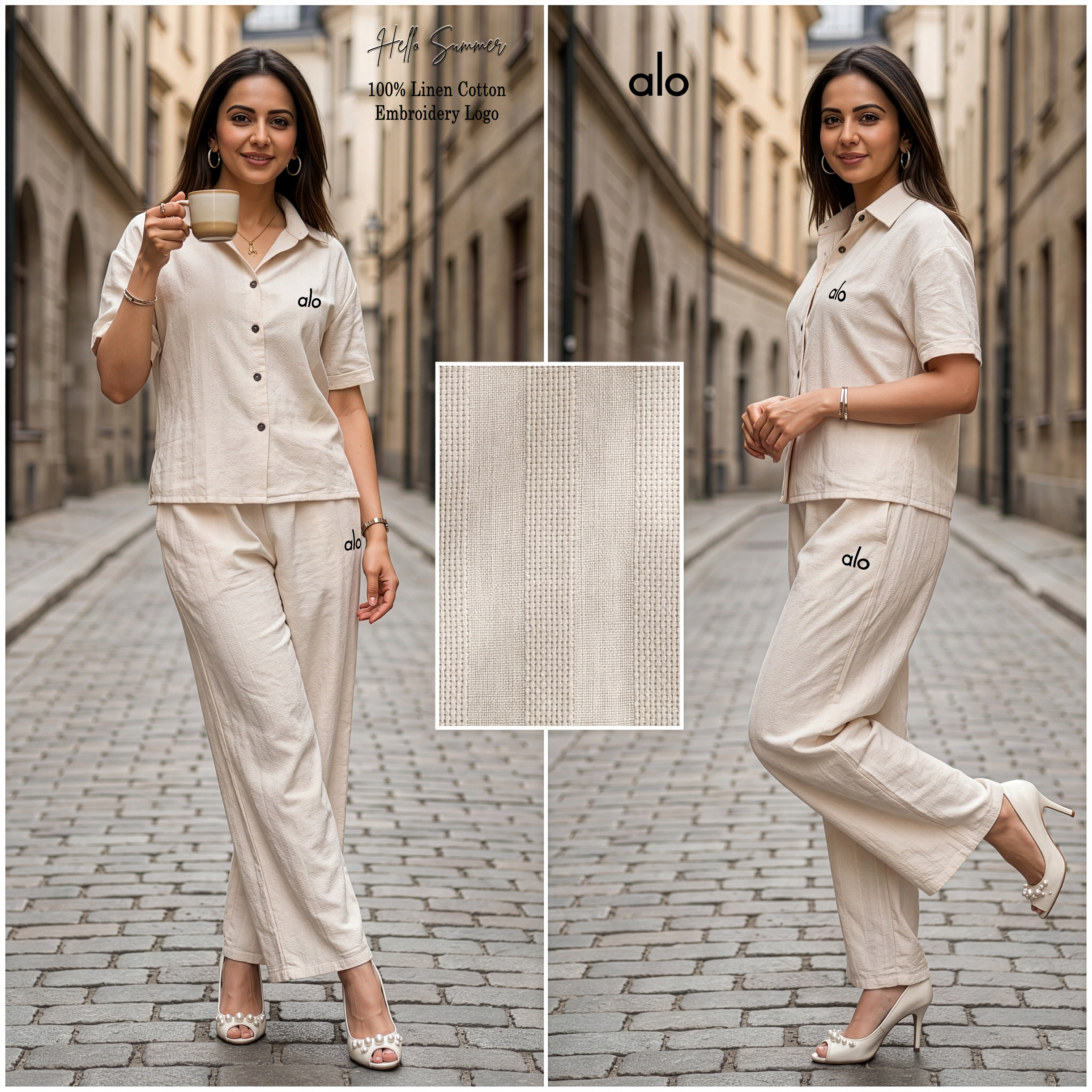 Alo Linen Cotton Co-ord Set