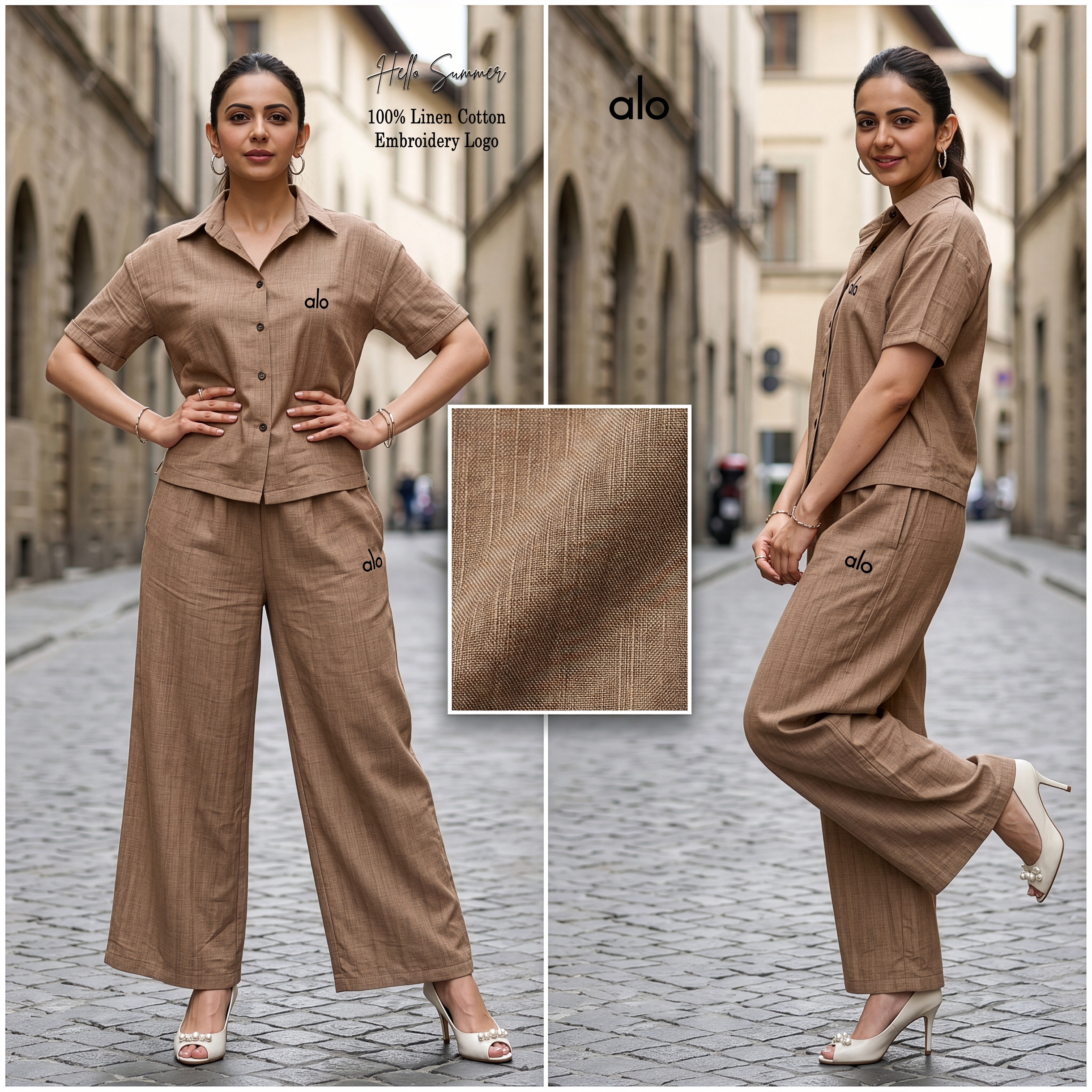 Alo Linen Cotton Co-ord Set