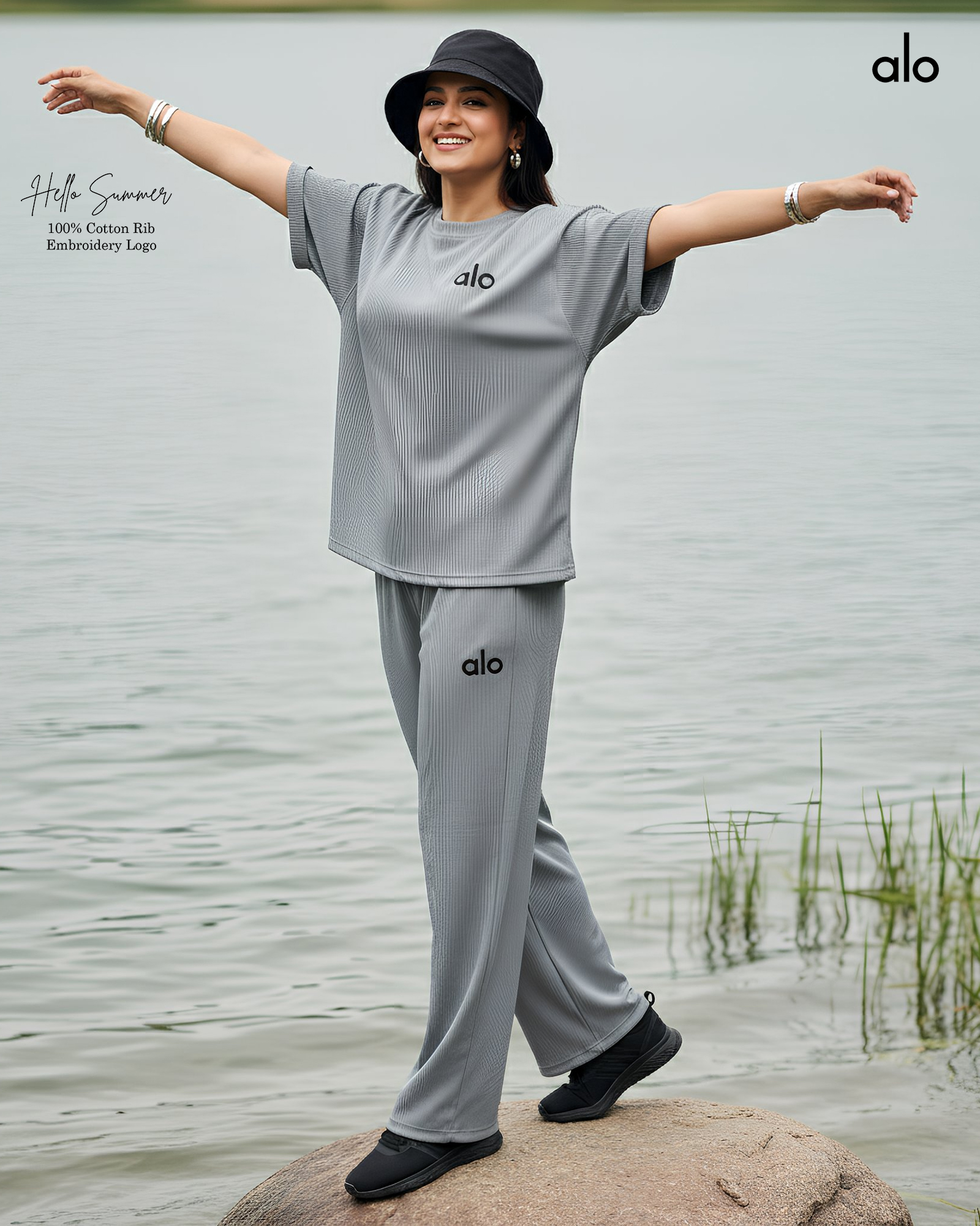 Alo Women's Ribbed Cotton Loungewear Set
