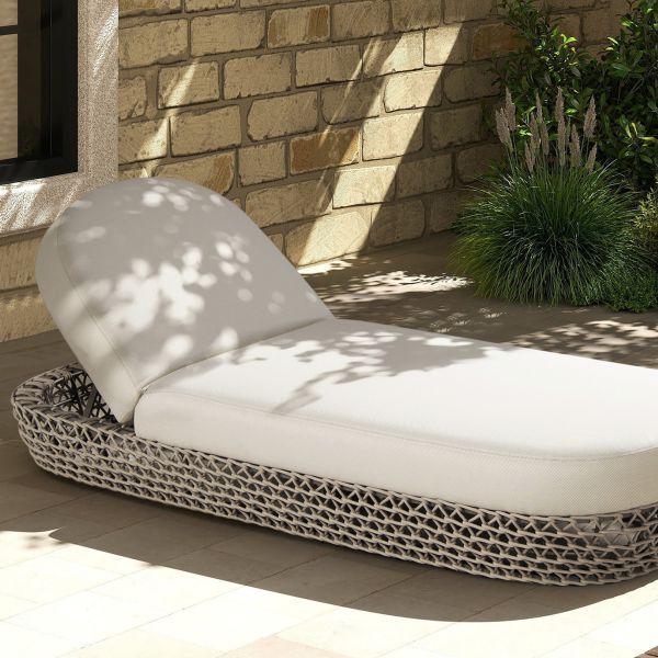 Upholstered Woven Patio Lounger