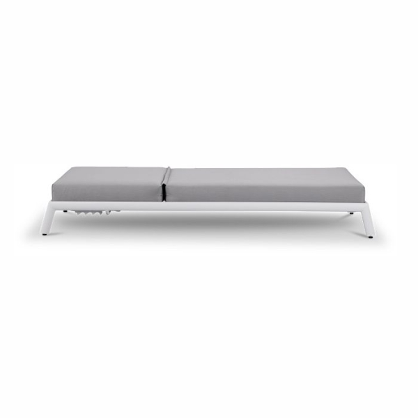White Gray Cushioned Chaise