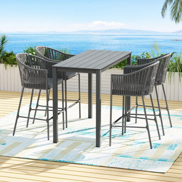 Outdoor bar table and chairs set