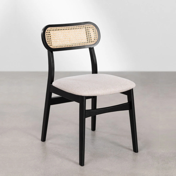 Modern woven-back chair