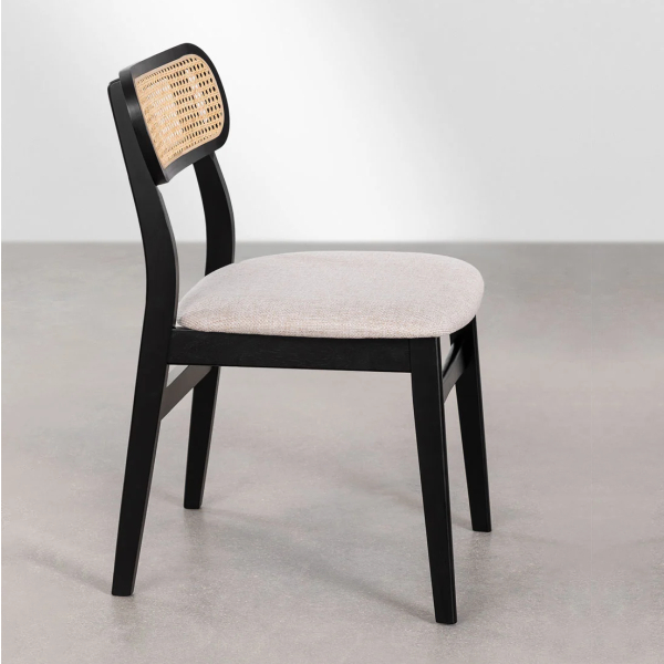 Modern woven-back chair