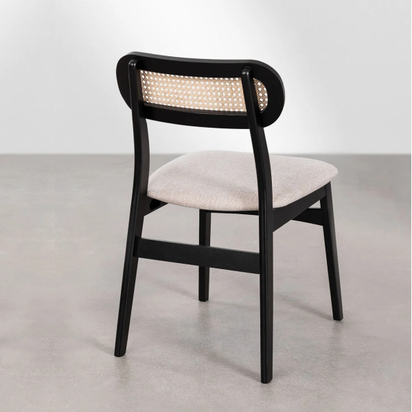 Modern woven-back chair