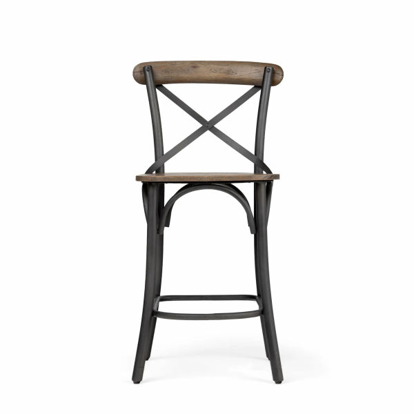 Rustic Farmhouse X-Back Counter Stool