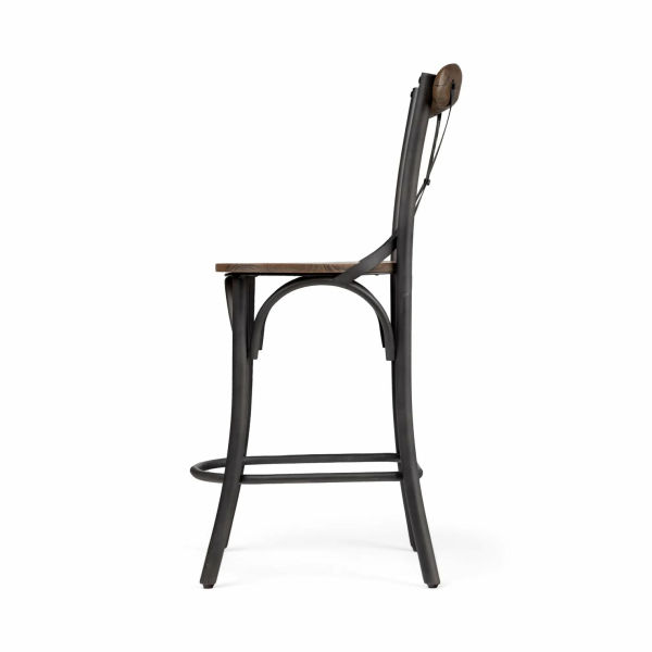 Rustic Farmhouse X-Back Counter Stool