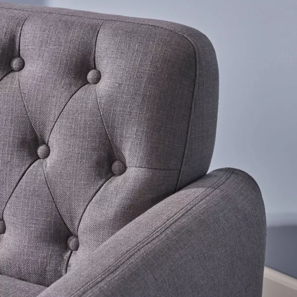 Mid Century Modern Tufted Fabric Sofa