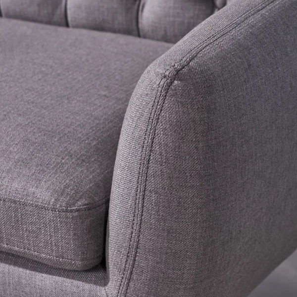 Mid Century Modern Tufted Fabric Sofa