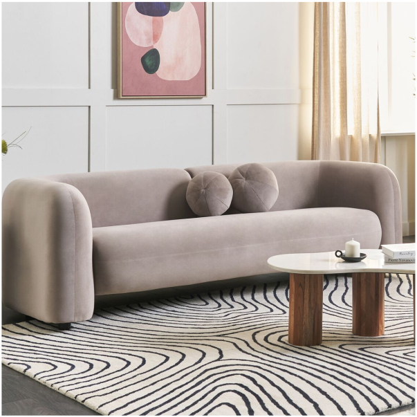 Three Seater Velvet Sofa