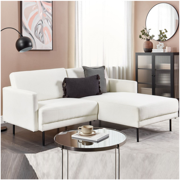White L-shaped sofa