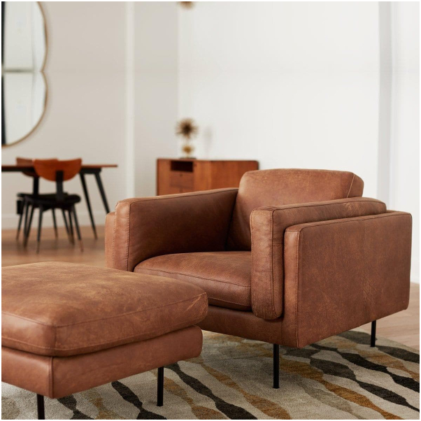 Leather ottoman