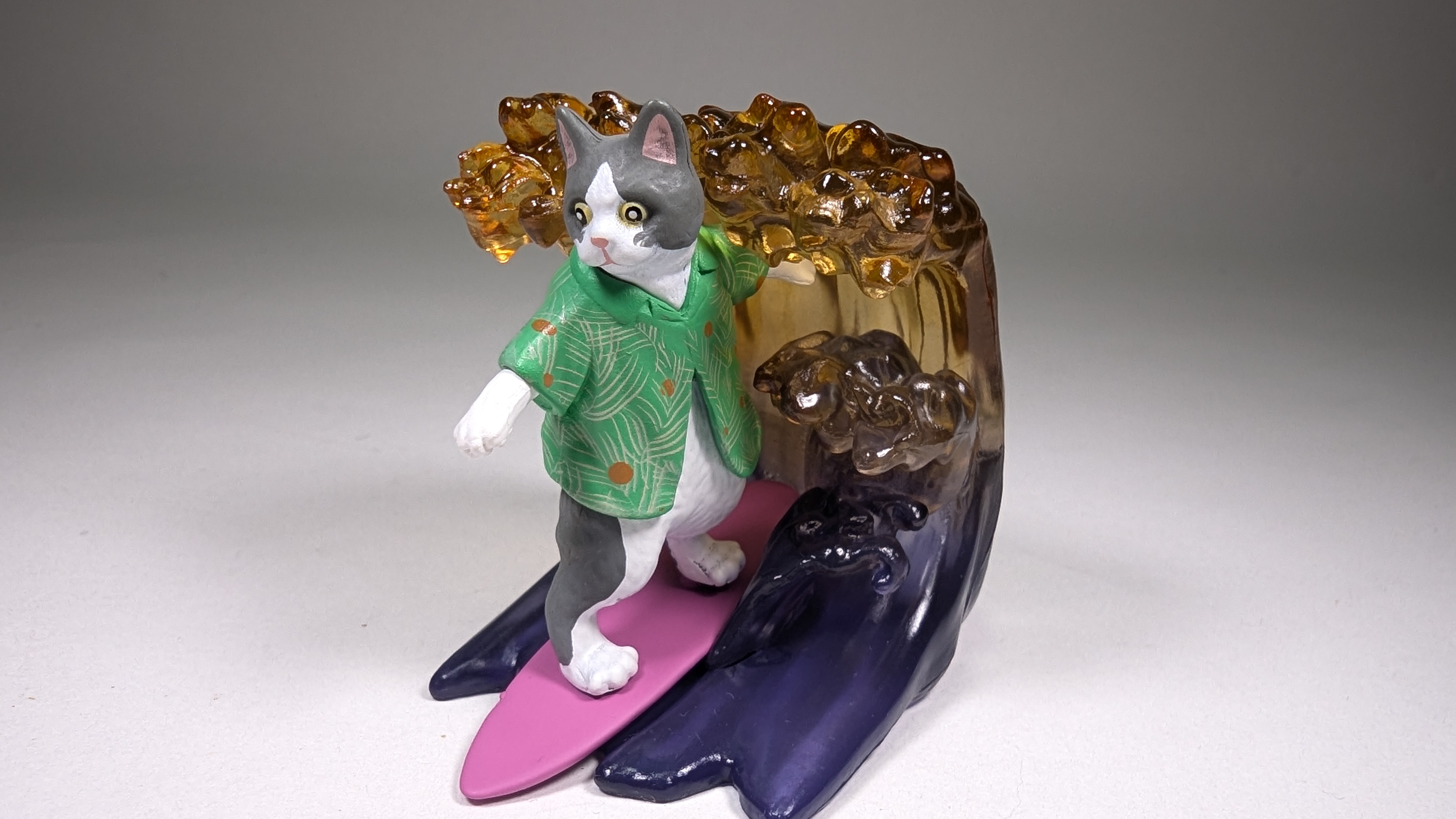 Surfing Sunset Cat