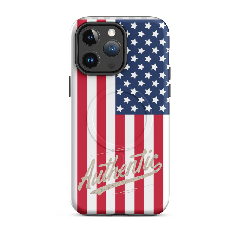 MagSafe® tough case for iPhone® - Authentic Logo and American Flag Design