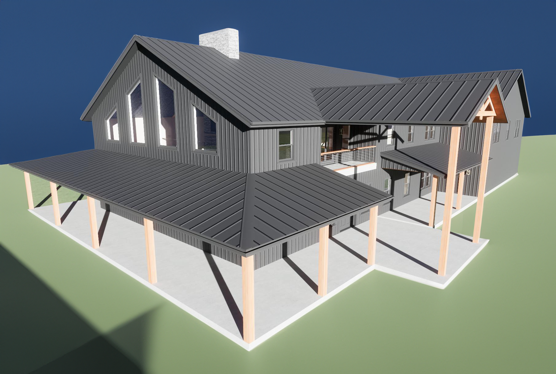 BD-005 2-Story Barndominium Plan with Spacious 1,932 sq ft Garage