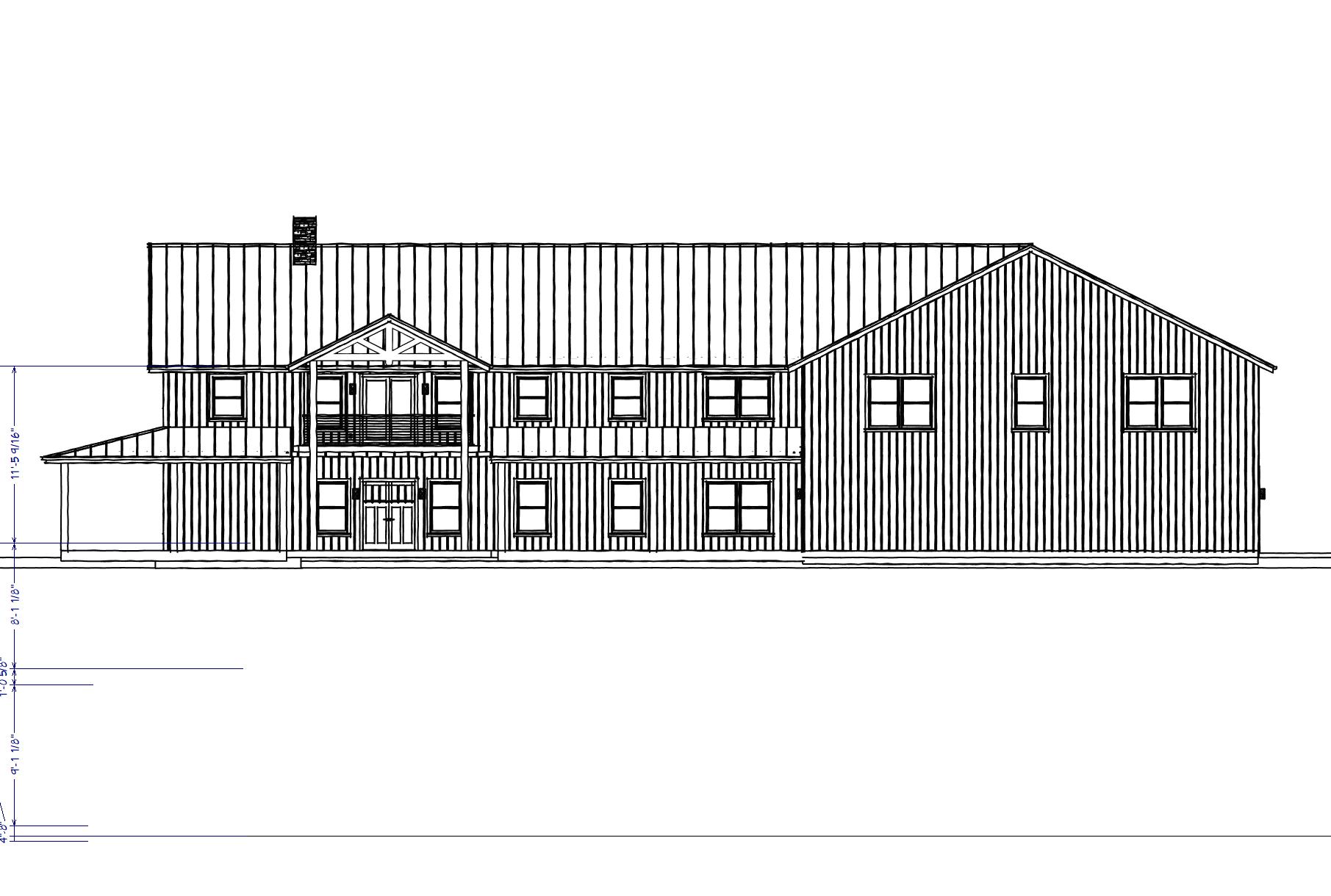 BD-005 2-Story Barndominium Plan with Spacious 1,932 sq ft Garage