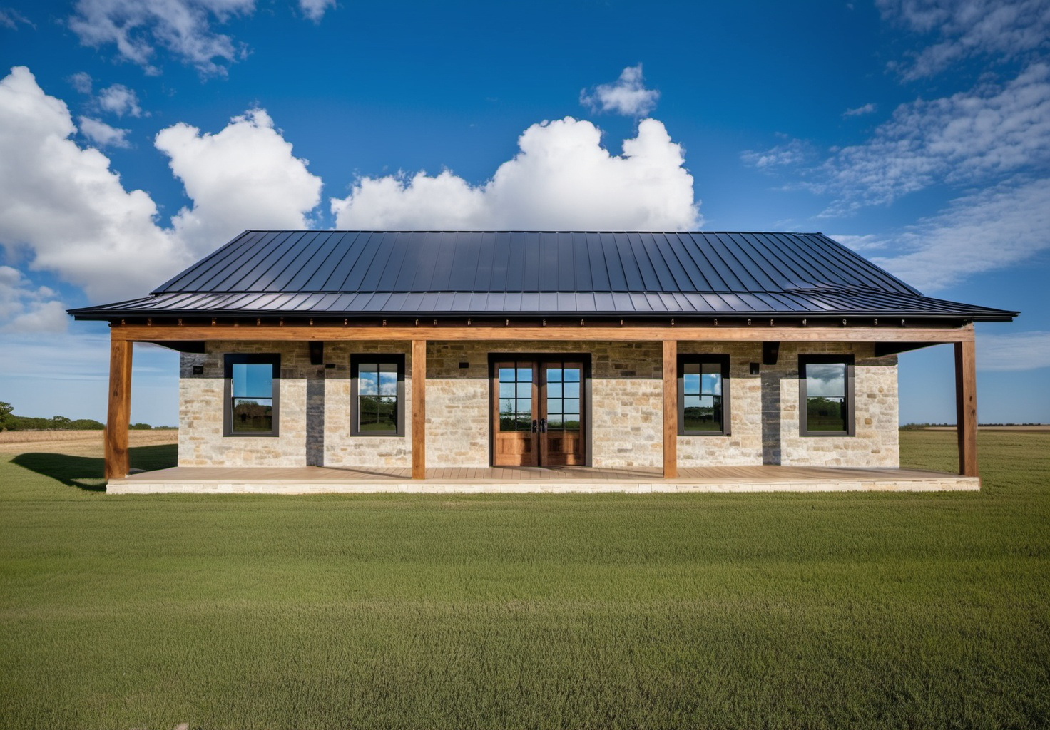 BD-006 Texas-Style Farmhouse Plan with Front and Back Porches