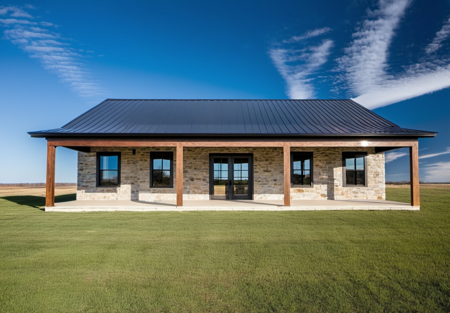 BD-006 Texas-Style Farmhouse Plan with Front and Back Porches