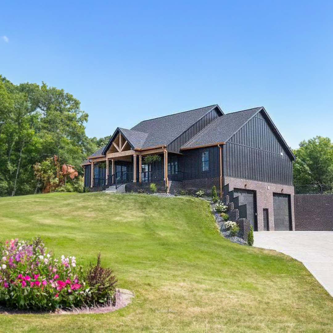 BD-008 Modern Farmhouse Plan with Basement and Spacious Deck