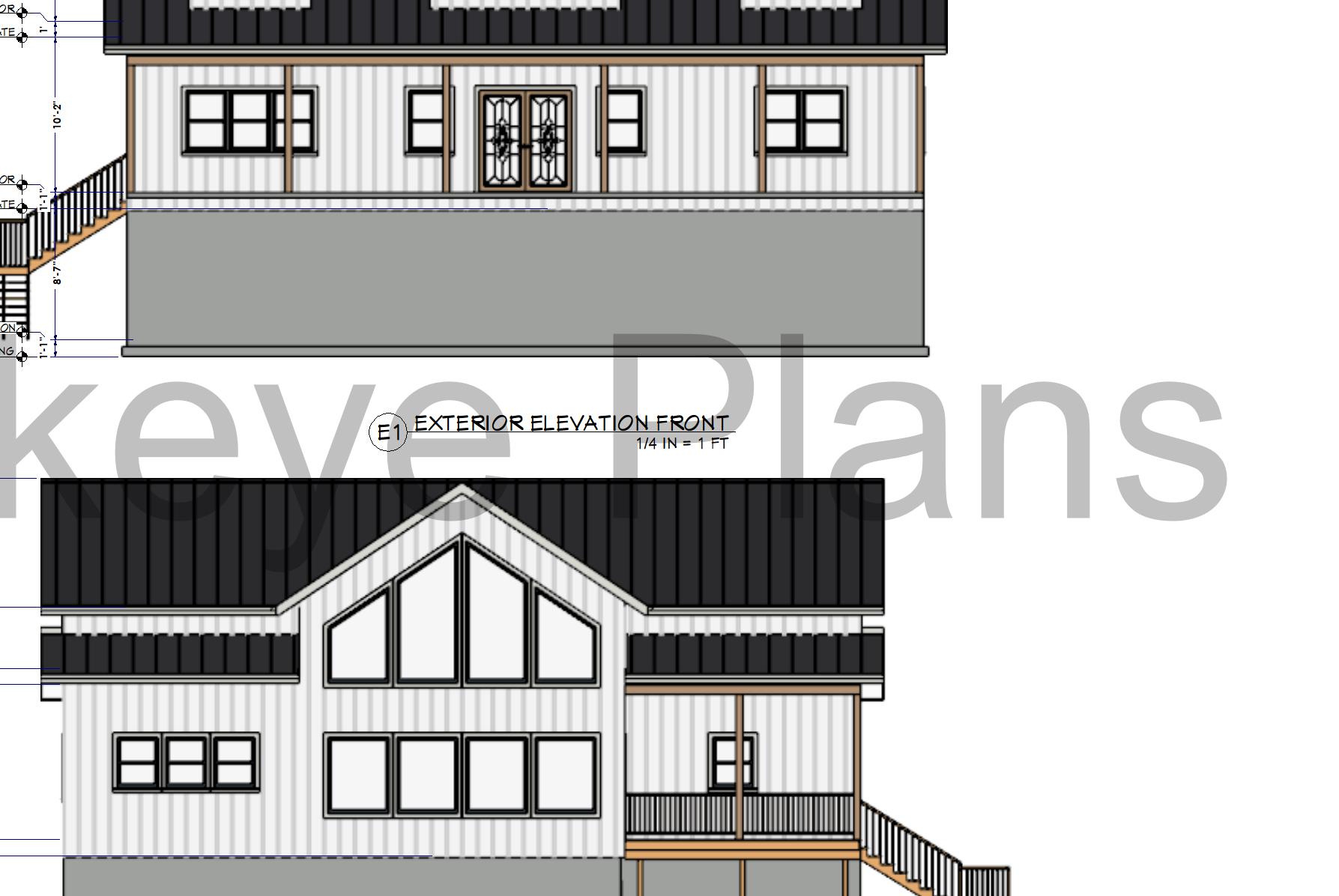 Farmhouse Plan BD012 - Customizable 3 Bedroom with Unfinished Basement