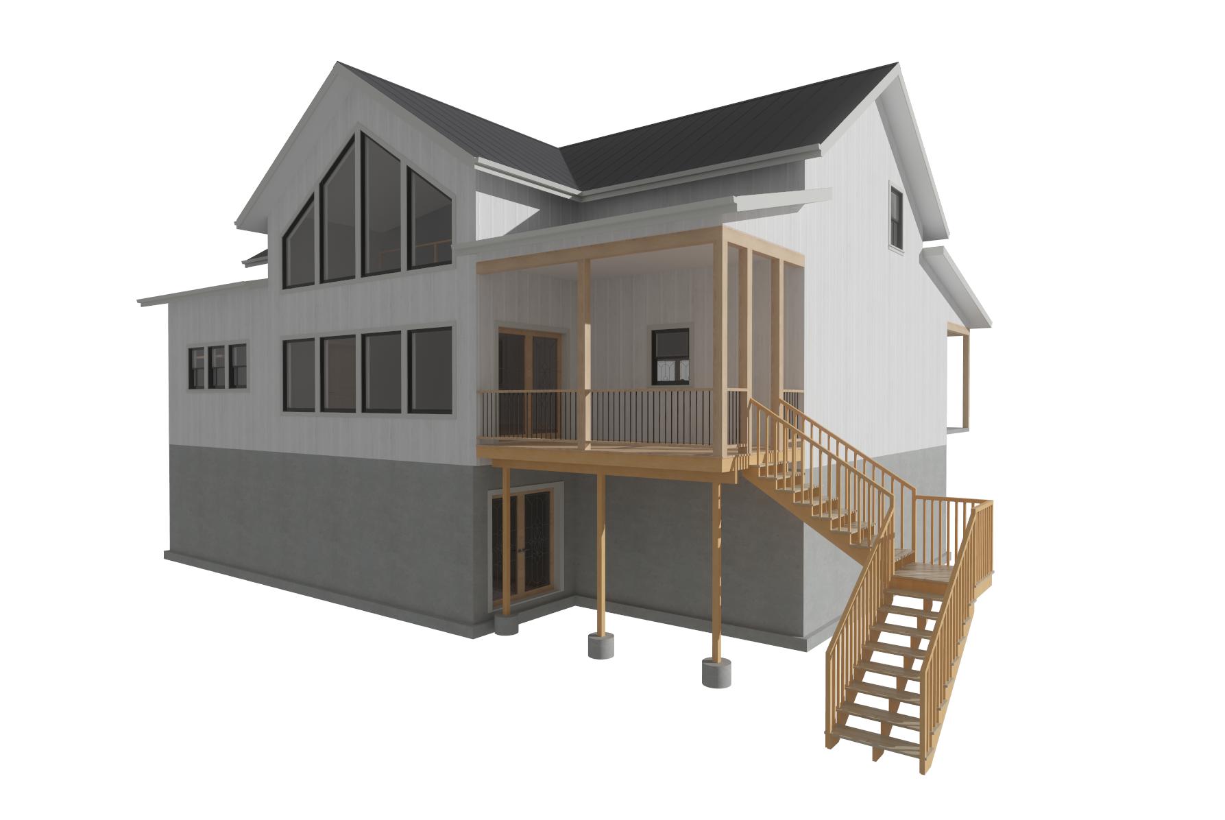 Farmhouse Plan BD012 - Customizable 3 Bedroom with Unfinished Basement